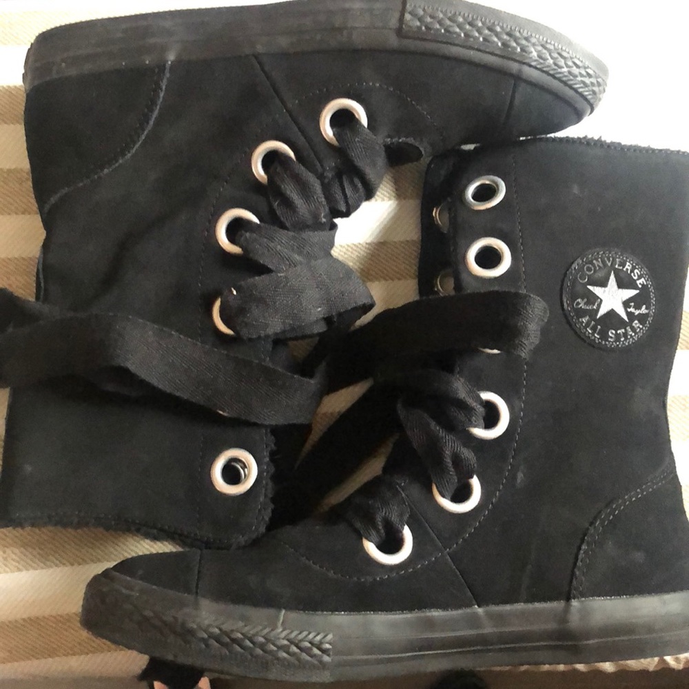 converse super hi-top chucks - fuzzy lined